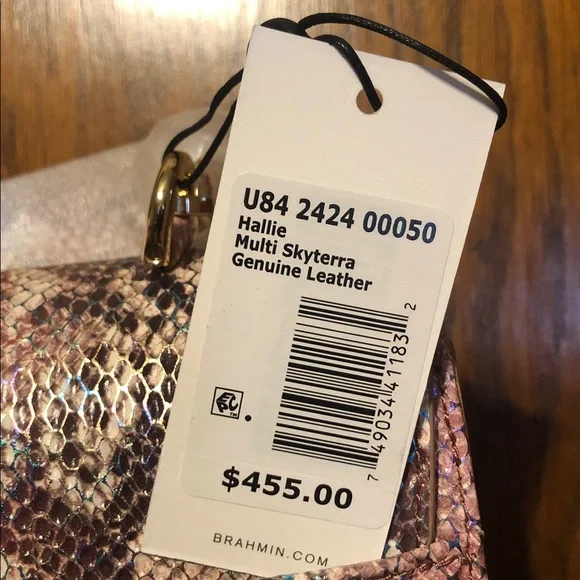 NWT-Brahmin-Hallie Satchel-Multi Skyterra-Leather-Dust Bag-$455 - Picture 13 of 16
